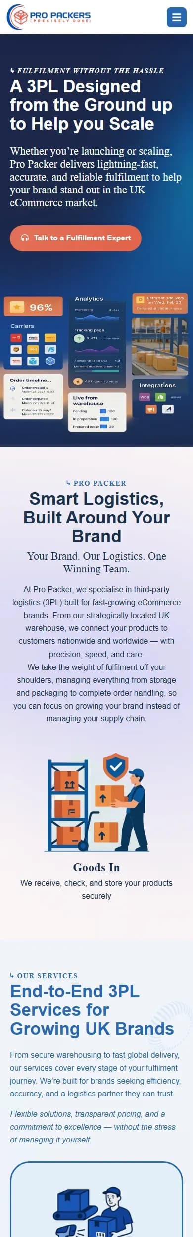 propackers.co.uk on a phone